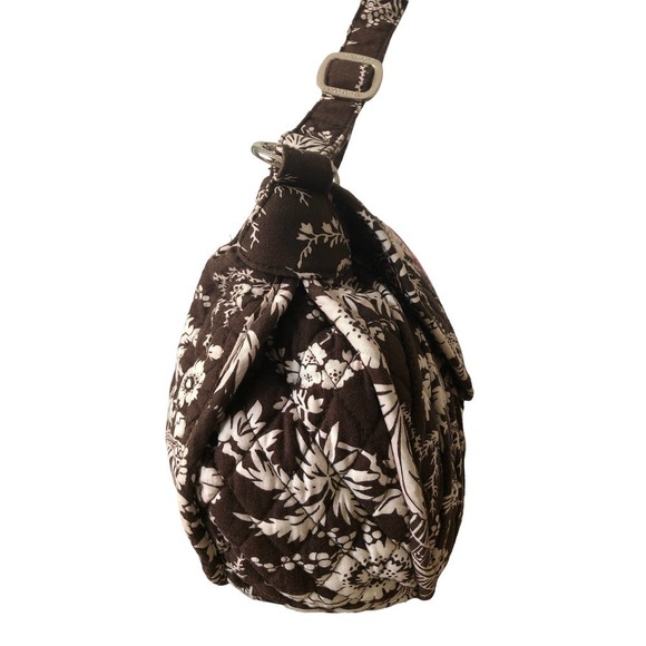 Vera Bradley Large Imperial Toile Brown & Pink Oriental Design Handbag 13X9 X4.5 - Picture 5 of 10